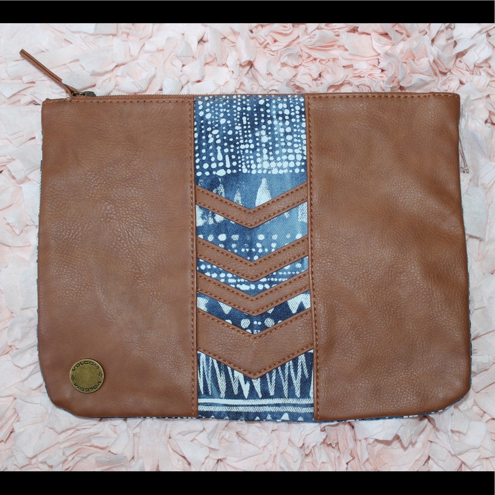 Volcom Brown Blue Tribal Pouch
